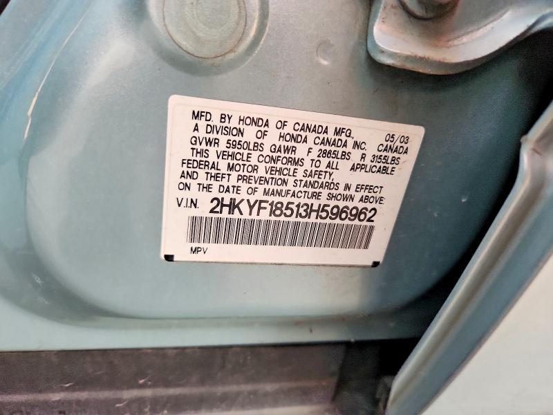 Aukcja sprzedaży 2003 Honda Pilot, vin: 2HKYF18513H596962, numer aukcji: 57438486