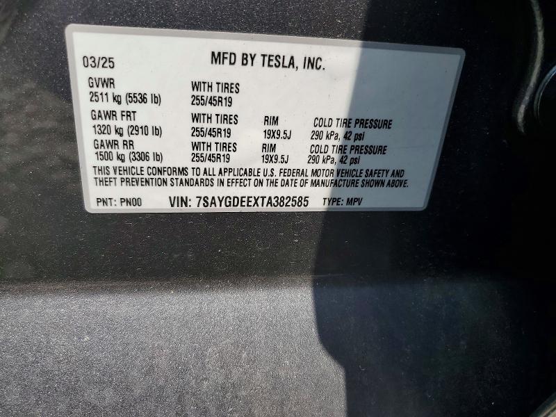 Продаж на аукціоні авто 2026 Tesla Model Y, vin: 7SAYGDEEXTA382585, номер лоту: 56483606