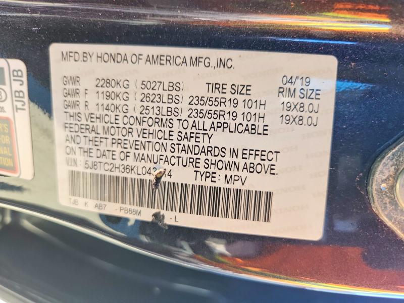 Продажа на аукционе авто 2019 Acura Rdx, vin: 5J8TC2H36KL043114, номер лота: 57300916