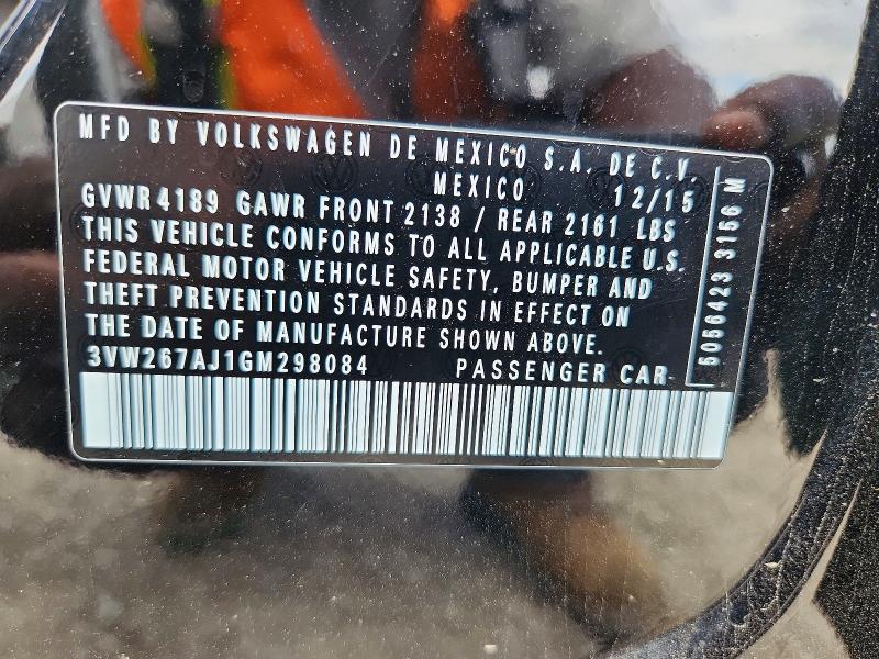 2016 Volkswagen Jetta მანქანა იყიდება აუქციონზე, vin: 3VW267AJ1GM298084, აუქციონის ნომერი: 58555796