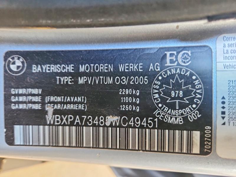 Продажа на аукционе авто 2005 Bmw X3, vin: WBXPA73485WC49451, номер лота: 56662696
