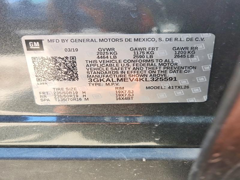 Aukcja sprzedaży 2019 Gmc Terrain, vin: 3GKALMEV4KL325591, numer aukcji: 55412546