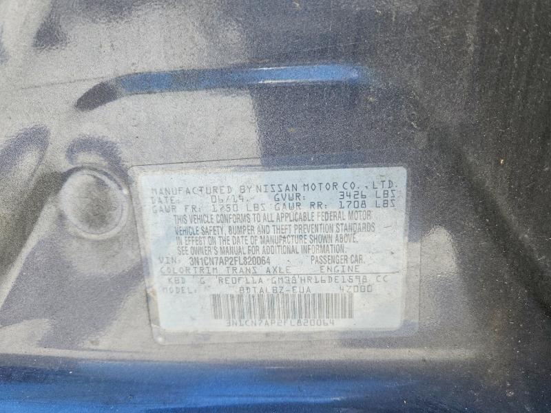 Aukcja sprzedaży 2015 Nissan Versa, vin: 3N1CN7AP2FL820064, numer aukcji: 55927926