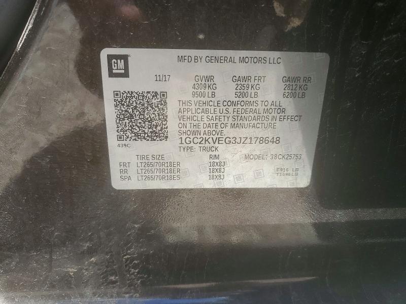 Aukcja sprzedaży 2018 Chevrolet Silverado, vin: 1GC2KVEG3JZ178648, numer aukcji: 55339076