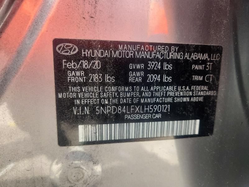 Продажа на аукционе авто 2020 Hyundai Elantra, vin: 5NPD84LFXLH590121, номер лота: 58084586