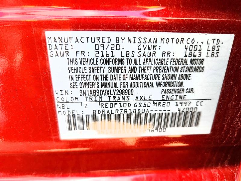 Продажа на аукционе авто 2020 Nissan Sentra, vin: 3N1AB8DVXLY298900, номер лота: 57968456