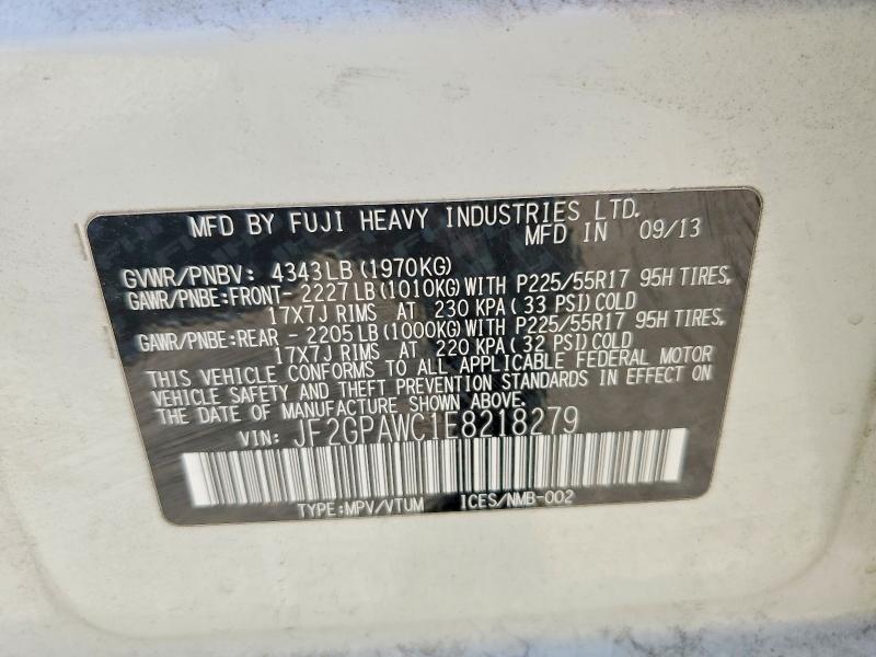 55847366 :رقم المزاد ، JF2GPAWC1E8218279 vin ، 2014 Subaru Xv Crosstrek مزاد بيع