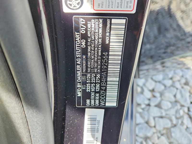 2017 Mercedes-benz E მანქანა იყიდება აუქციონზე, vin: WDDZF4JB4HA192564, აუქციონის ნომერი: 58639136