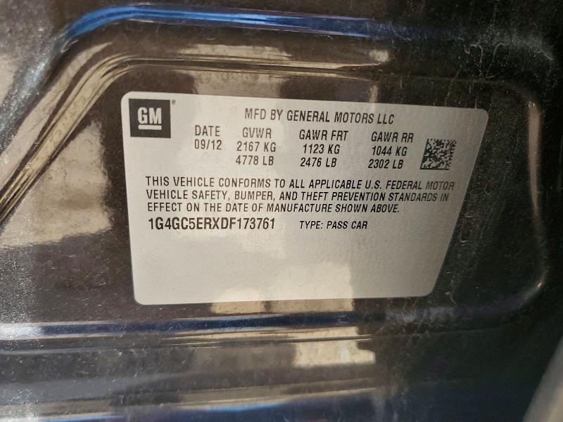 2013 Buick Lacrosse მანქანა იყიდება აუქციონზე, vin: 1G4GC5ERXDF173761, აუქციონის ნომერი: 55760636
