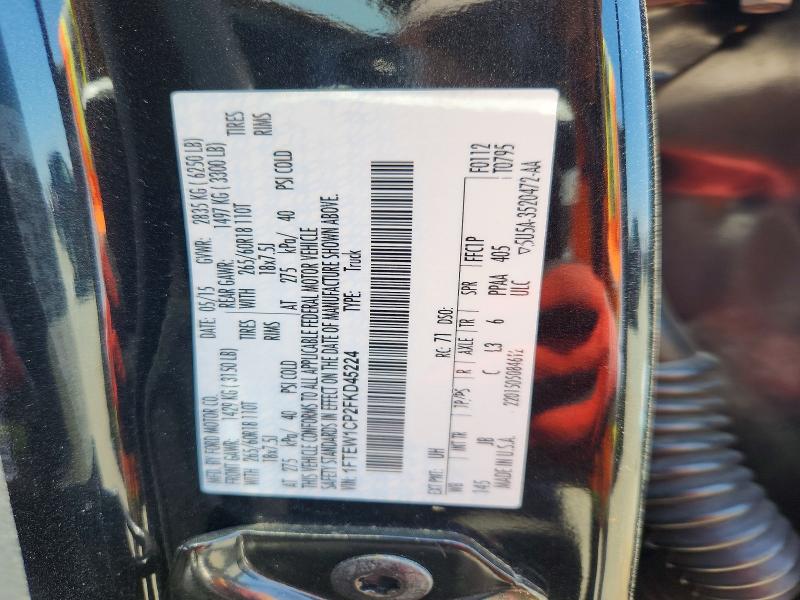 2015 Ford F150 მანქანა იყიდება აუქციონზე, vin: 1FTEW1CP2FKD45224, აუქციონის ნომერი: 57238026