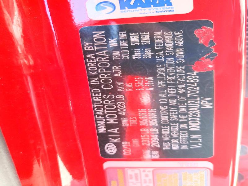58549436 :رقم المزاد ، KNDJ23AU2L7024894 vin ، 2020 Kia Soul مزاد بيع