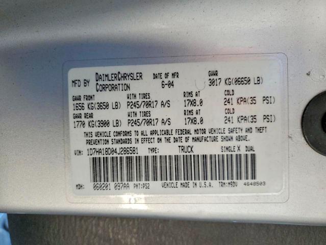 Продажа на аукционе авто 2004 Dodge Ram 1500, vin: 1D7HA18D04J286581, номер лота: 58807436