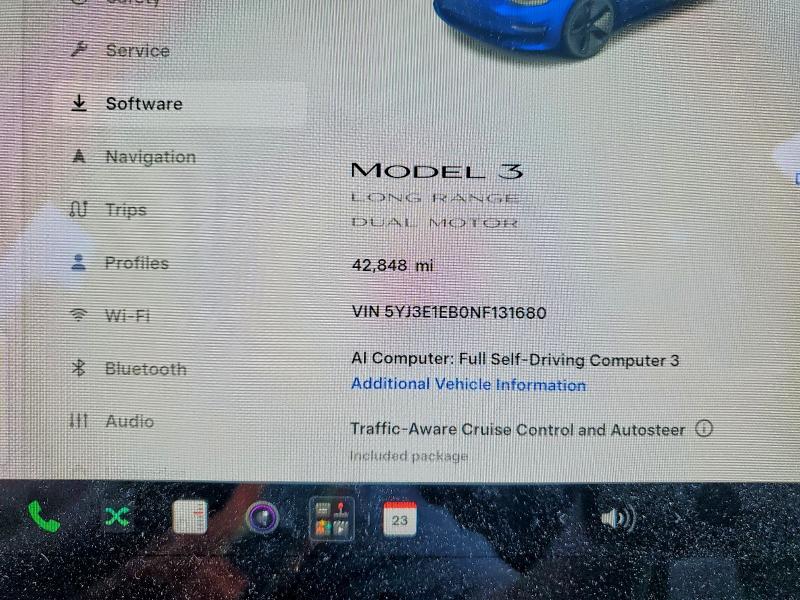 2022 Tesla Model 3 მანქანა იყიდება აუქციონზე, vin: 5YJ3E1EB0NF131680, აუქციონის ნომერი: 58474776