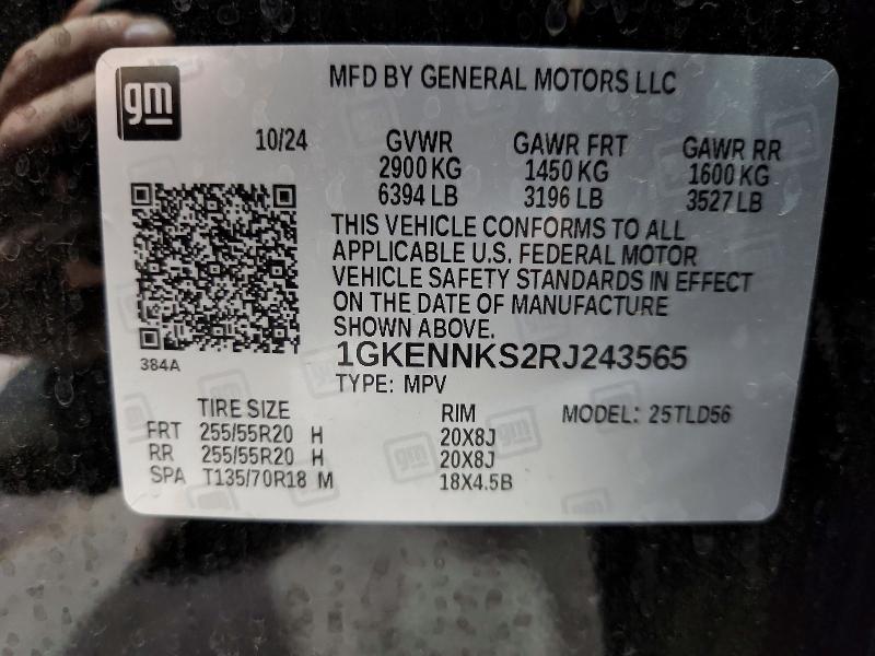 Aukcja sprzedaży 2024 Gmc Acadia, vin: 1GKENNKS2RJ243565, numer aukcji: 57423966