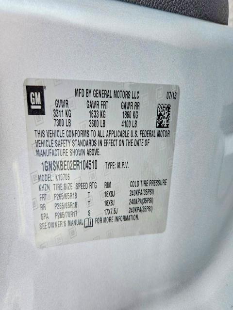 Продаж на аукціоні авто 2014 Chevrolet Tahoe, vin: 1GNSKBE02ER104510, номер лоту: 56761436