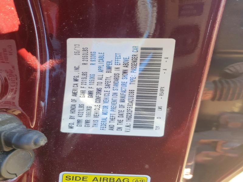 Aukcja sprzedaży 2013 Honda Accord, vin: 1HGCR2F58DA208386, numer aukcji: 56251986