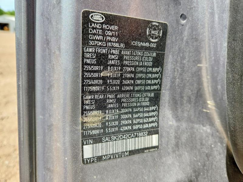 Продажа на аукционе авто 2012 Land Rover Range Rover Sport, vin: SALSK2D42CA718832, номер лота: 55964766