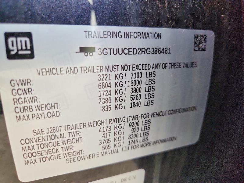 Продажа на аукционе авто 2024 Gmc Sierra, vin: 3GTUUCED2RG386481, номер лота: 57236536