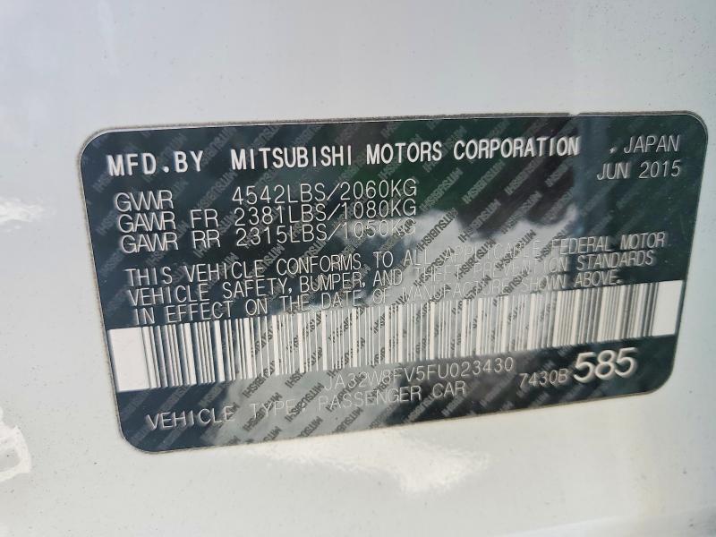 Aukcja sprzedaży 2015 Mitsubishi Lancer, vin: JA32W8FV5FU023430, numer aukcji: 59195516