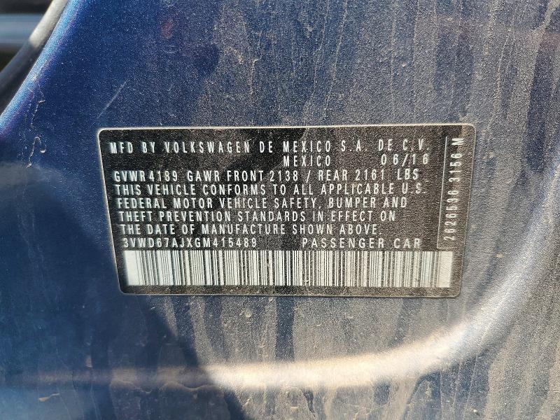 56264846 :رقم المزاد ، 3VWD67AJXGM415489 vin ، 2016 Volkswagen Jetta مزاد بيع