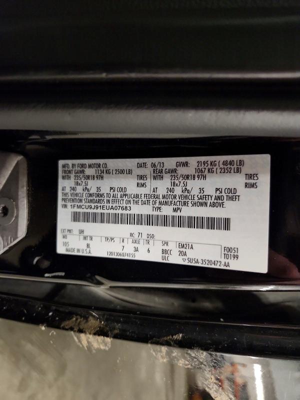 Продажа на аукционе авто 2014 Ford Escape, vin: 1FMCU9J91EUA07683, номер лота: 56801286