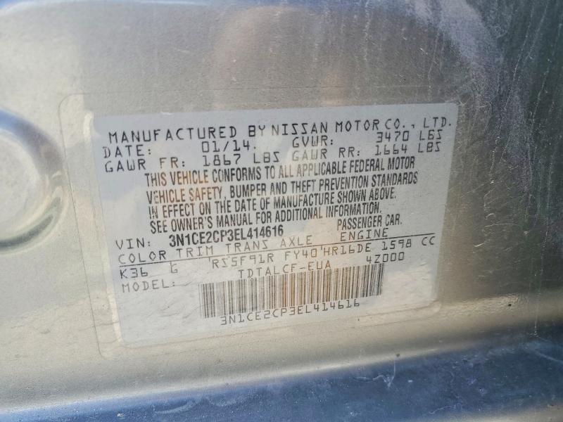 Aukcja sprzedaży 2014 Nissan Versa Note, vin: 3N1CE2CP3EL414616, numer aukcji: 57540156