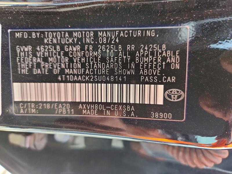 Продаж на аукціоні авто 2025 Toyota Camry, vin: 4T1DAACK2SU048141, номер лоту: 55913826
