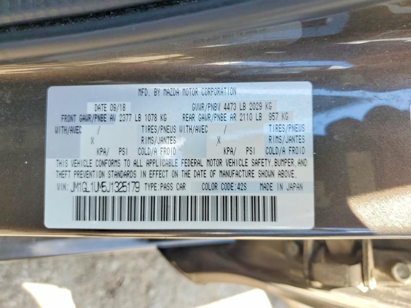 Продажа на аукционе авто 2018 Mazda 6, vin: JM1GL1UM5J1325179, номер лота: 58400306