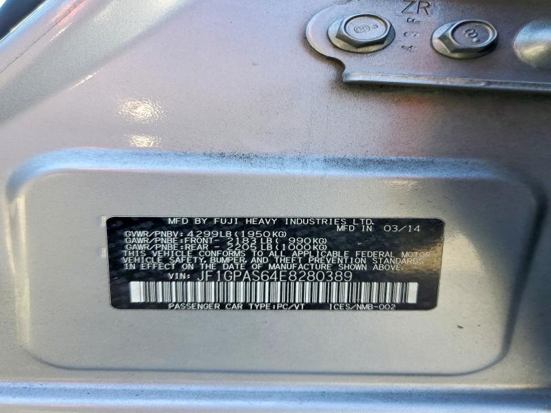 Aukcja sprzedaży 2014 Subaru Impreza, vin: JF1GPAS64E8280389, numer aukcji: 55465646