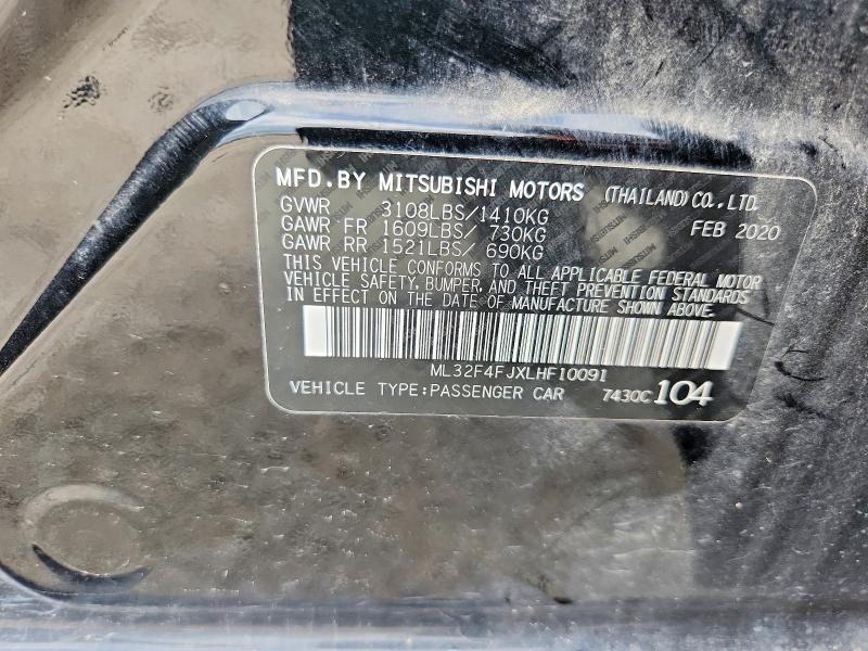 Продаж на аукціоні авто 2020 Mitsubishi Mirage, vin: ML32F4FJXLHF10091, номер лоту: 56109906