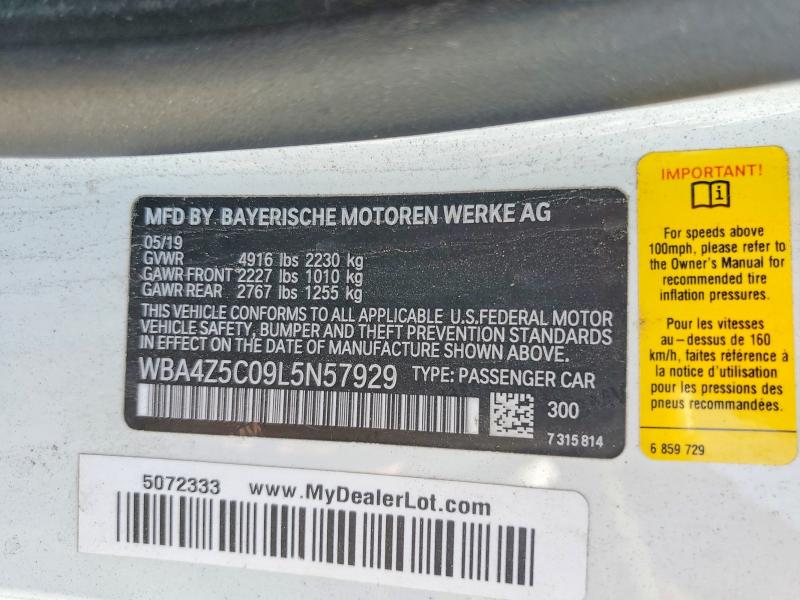 55728136 :رقم المزاد ، WBA4Z5C09L5N57929 vin ، 2020 Bmw 440i مزاد بيع