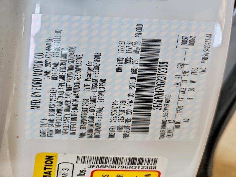 Продаж на аукціоні авто 2016 Ford Fusion, vin: 3FA6P0H79GR312308, номер лоту: 55738196