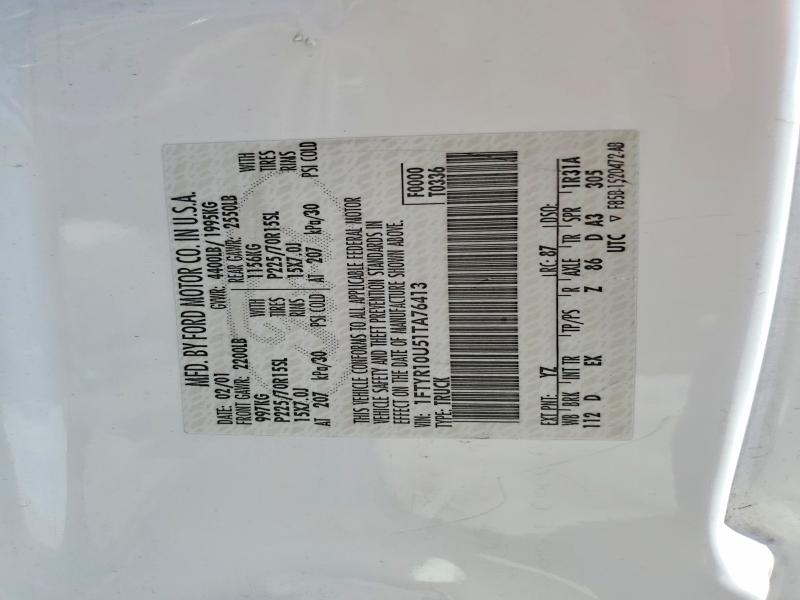 2001 Ford Ranger მანქანა იყიდება აუქციონზე, vin: 1FTYR10U51TA76413, აუქციონის ნომერი: 57365356