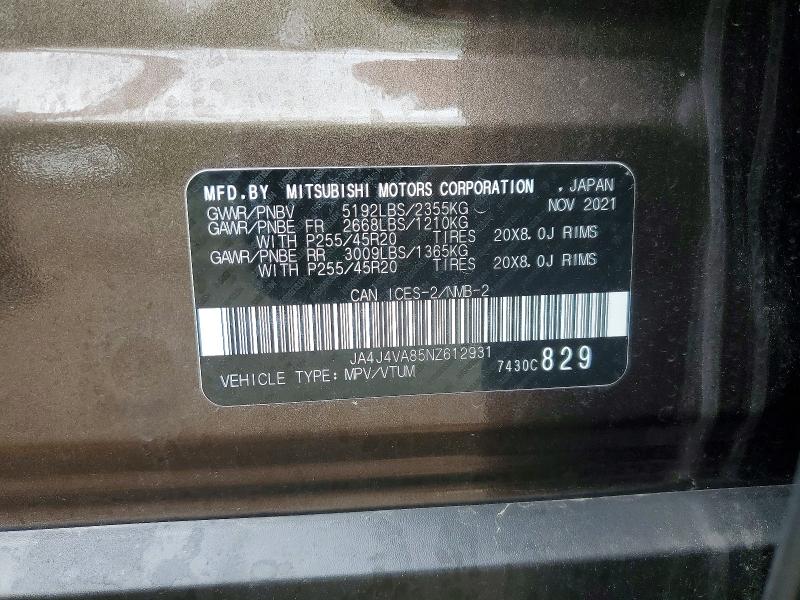 Продажа на аукционе авто 2022 Mitsubishi Outlander, vin: JA4J4VA85NZ612931, номер лота: 56526546