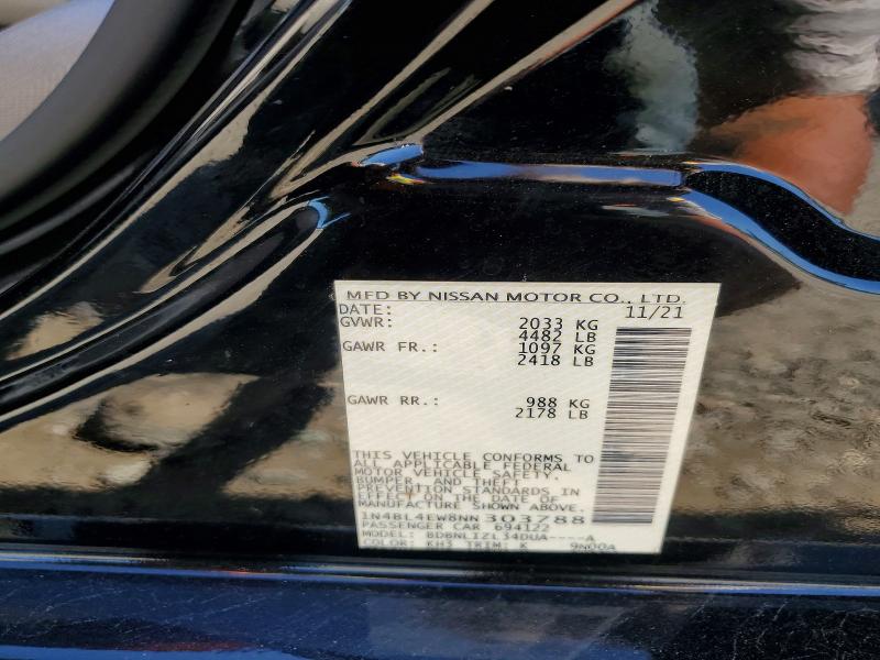Продаж на аукціоні авто 2022 Nissan Altima, vin: 1N4BL4EW8NN303788, номер лоту: 58579116