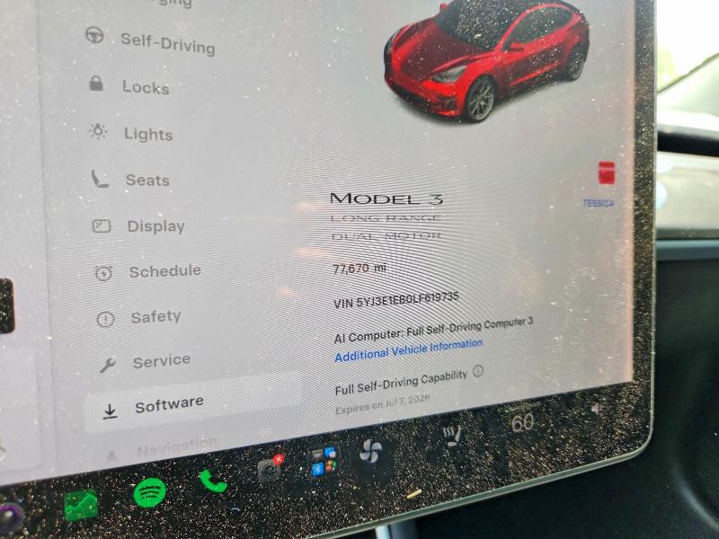 Aukcja sprzedaży 2020 Tesla Model 3, vin: 5YJ3E1EB0LF619735, numer aukcji: 57655866