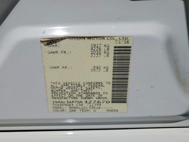 57387906 :رقم المزاد ، 1N4AL3AP7GN327670 vin ، 2016 Nissan Altima مزاد بيع