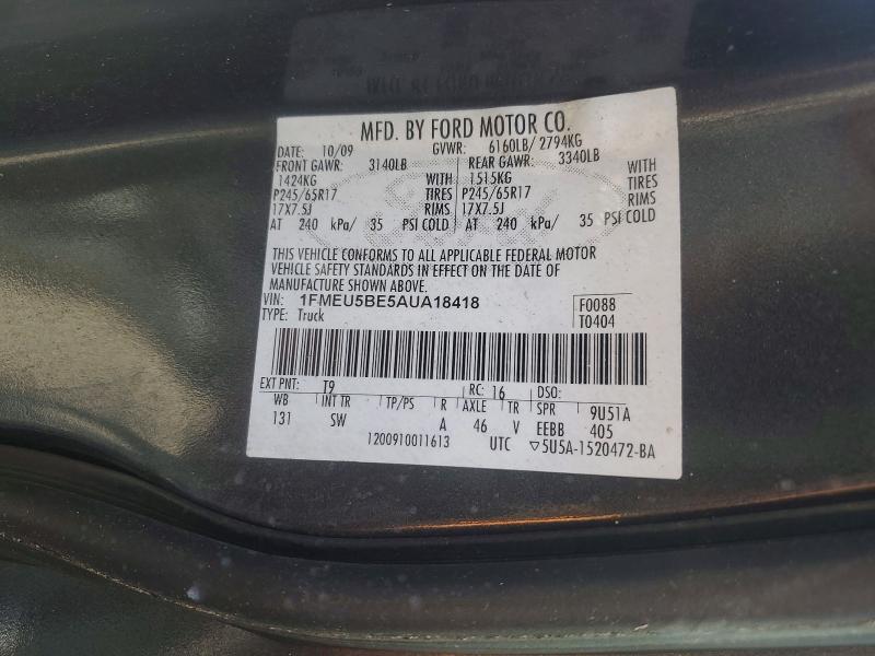 55957856 :رقم المزاد ، 1FMEU5BE5AUA18418 vin ، 2010 Ford Explorer Sport Trac مزاد بيع