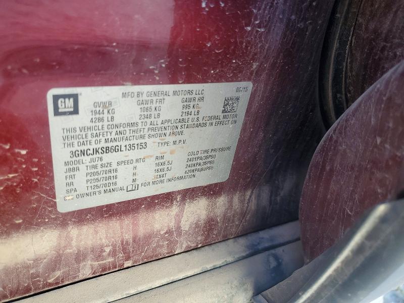 Продажа на аукционе авто 2016 Chevrolet Trax, vin: 3GNCJKSB6GL135153, номер лота: 55680506
