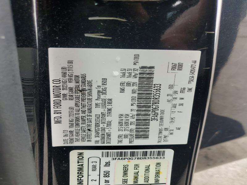 2013 Ford Fusion მანქანა იყიდება აუქციონზე, vin: 3FA6P0G78DR355633, აუქციონის ნომერი: 56318786