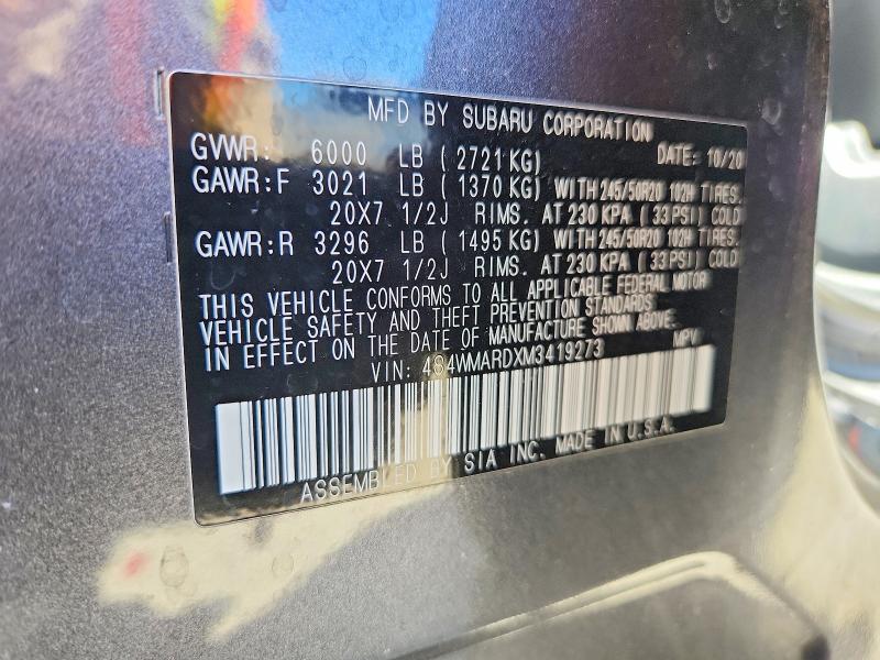 Продаж на аукціоні авто 2021 Subaru Ascent, vin: 4S4WMARDXM3419273, номер лоту: 56803926