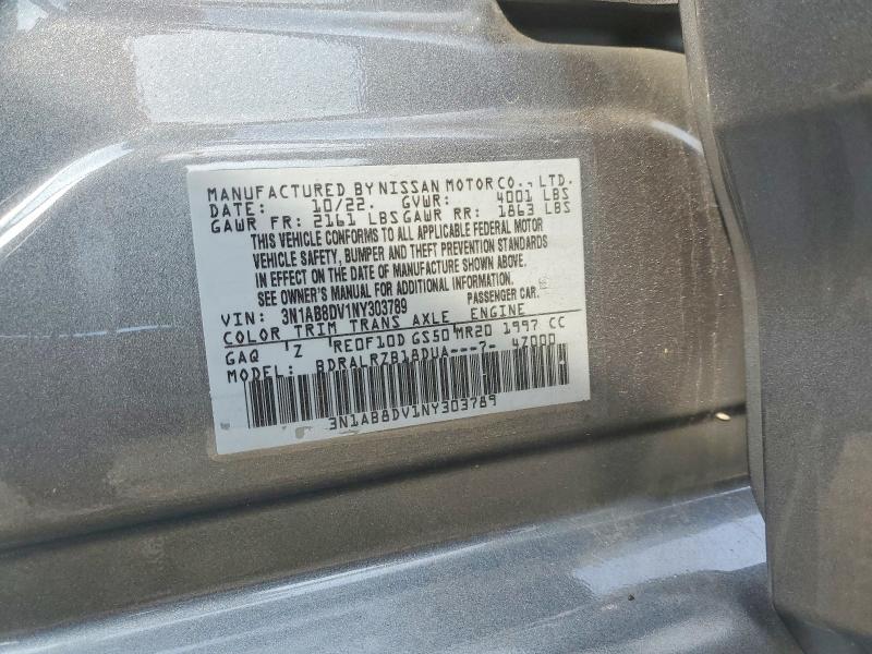 Продажа на аукционе авто 2022 Nissan Sentra, vin: 3N1AB8DV1NY303789, номер лота: 57410646