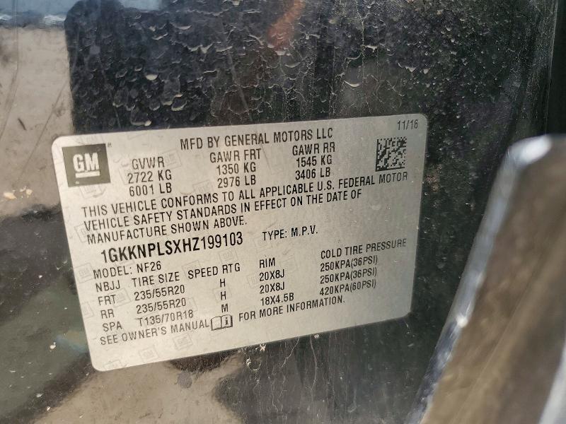 2017 Gmc Acadia მანქანა იყიდება აუქციონზე, vin: 1GKKNPLSXHZ199103, აუქციონის ნომერი: 58746916