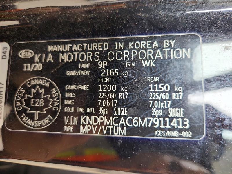 55462716 :رقم المزاد ، KNDPMCAC6M7911413 vin ، 2021 Kia Sportage مزاد بيع