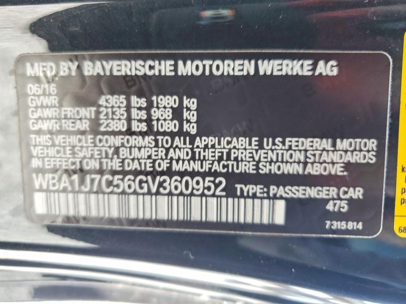 Продажа на аукционе авто 2016 Bmw M235i, vin: WBA1J7C56GV360952, номер лота: 56514546