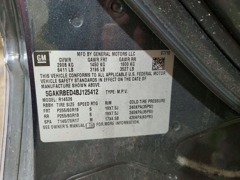 Продаж на аукціоні авто 2011 Buick Enclave, vin: 5GAKRBED4BJ125412, номер лоту: 57676916