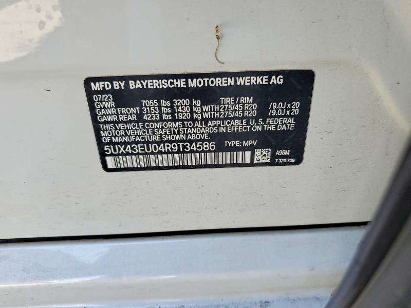 Продажа на аукционе авто 2024 Bmw X5, vin: 5UX43EU04R9T34586, номер лота: 59015016