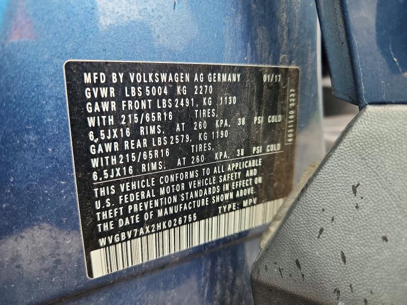 Aukcja sprzedaży 2017 Volkswagen Tiguan, vin: WVGBV7AX2HK026755, numer aukcji: 54341466