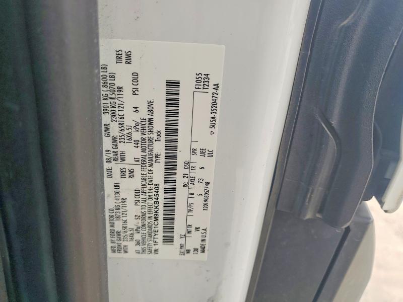 Продаж на аукціоні авто 2019 Ford Transit, vin: 1FTYE1CM9KKB45408, номер лоту: 56734636
