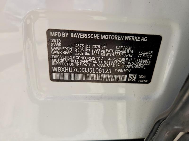Aukcja sprzedaży 2018 Bmw X1, vin: WBXHU7C33J5L06123, numer aukcji: 58284746